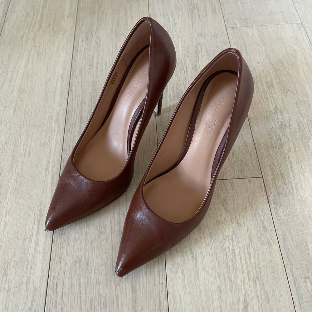 Halston Heritage cognac heels